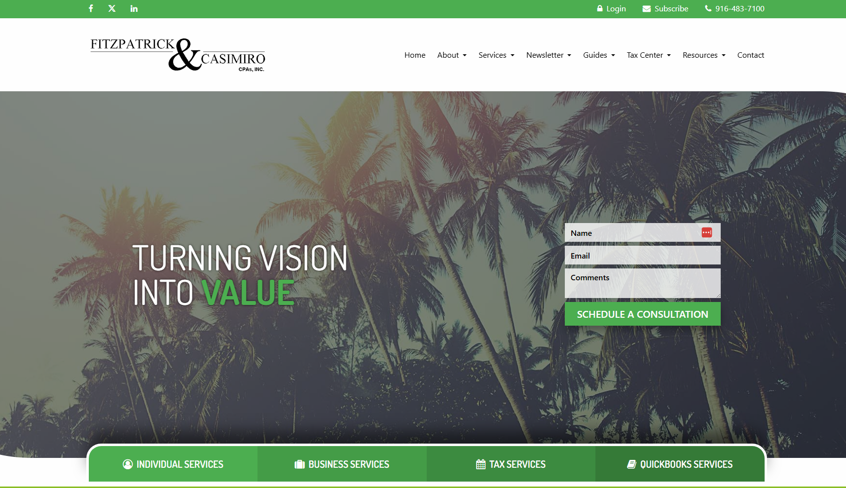 Screenshot of the original Fitzpatrick CPAs website