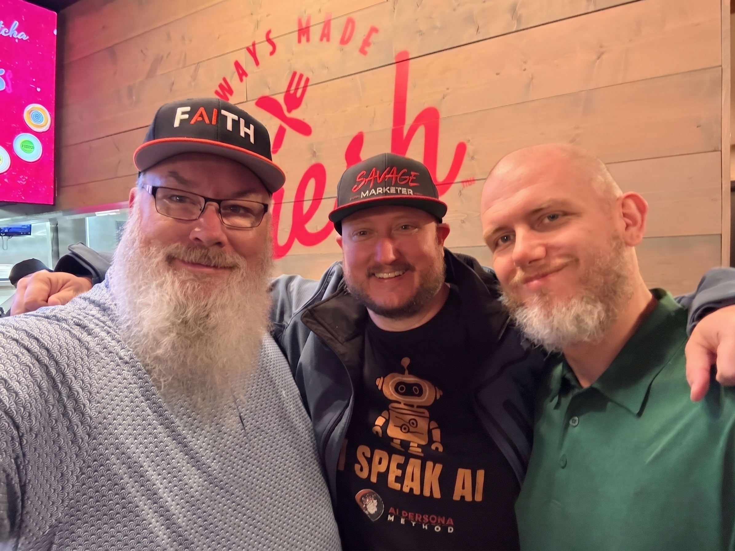 Jeff J Hunter with Jonathan Mast and Brandon ahead of The Great AI Debate